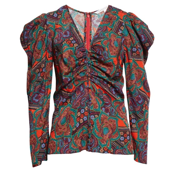 1 hour sale. Veronica Beard, Simmons Paisley floral silk blend tops - Picture 6 of 10